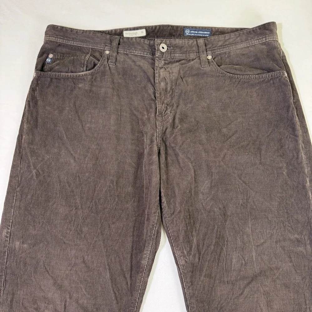 AG Adriano Goldschmied The Protege Straight Leg Corduroy Pants‎ Mens 40x36 Brown